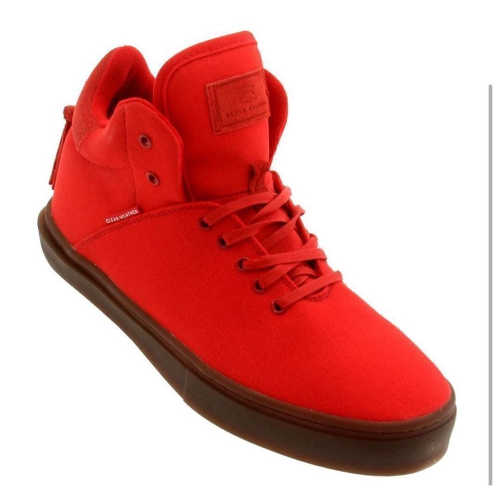 Clear Weather The One Ten Mid Top Sneaker Shoes Red Water Resistant Size 13